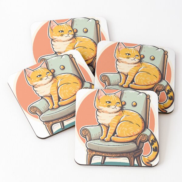 Item preview, Cute orange cat sitting on a chair designed and sold by vanessavolk.