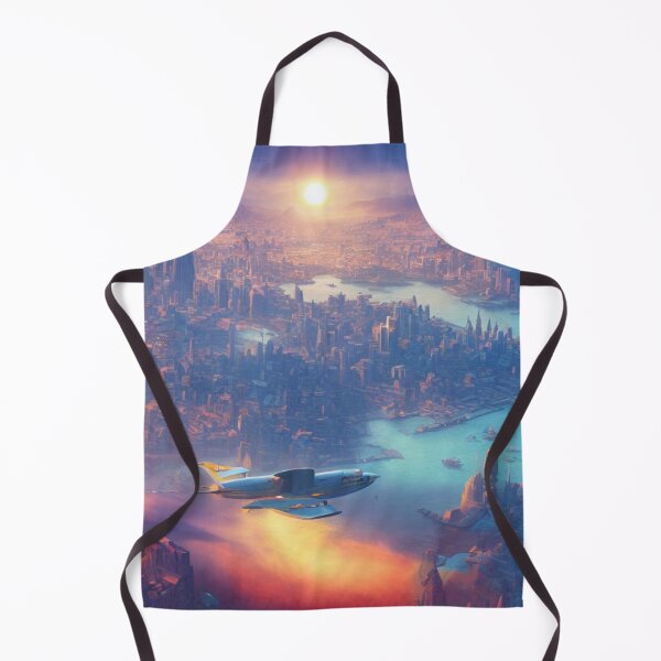 Item preview, A Blue Utopian Future City on a Blue World - Sunset designed and sold by DesignerKin.