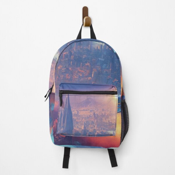 Item preview, A Blue Utopian Future City on a Blue World - Sunset designed and sold by DesignerKin.