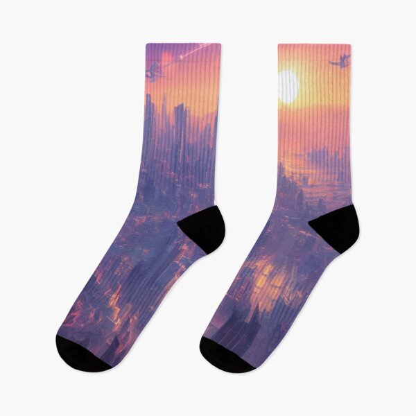 Item preview, A  Perfect Future City on a Pink World - Sunset designed and sold by DesignerKin.