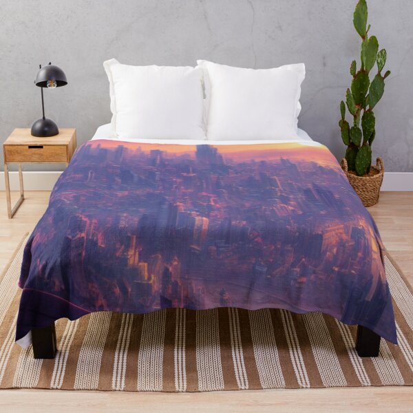 Item preview, A Perfect Future City on a Pink World - Sunset designed and sold by DesignerKin.
