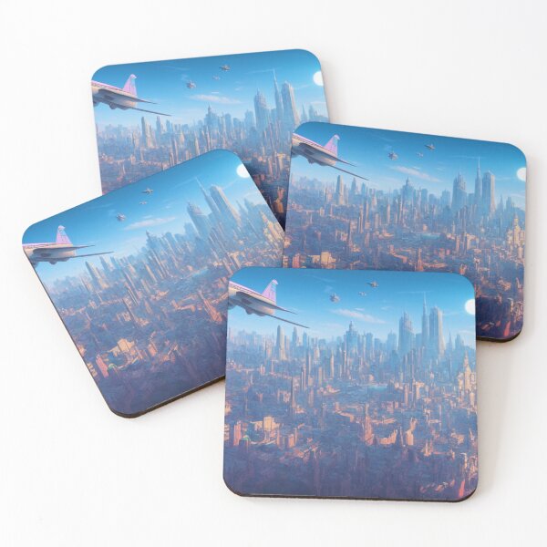 Item preview, A Future Utopian City on a Pink World - Sunset designed and sold by DesignerKin.