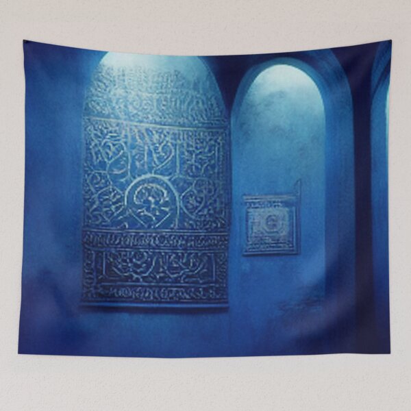 Item preview,  blue mosaic and ancient Arab Islamic writing/ piece of art designed and sold by MaissaArt.
