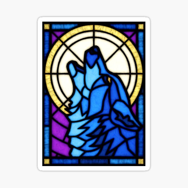 Wolf Stained Glass Sticker