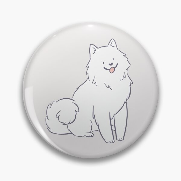Item preview, Samoyed dog sitting cartoon illustration  designed and sold by Yarafantasyart.