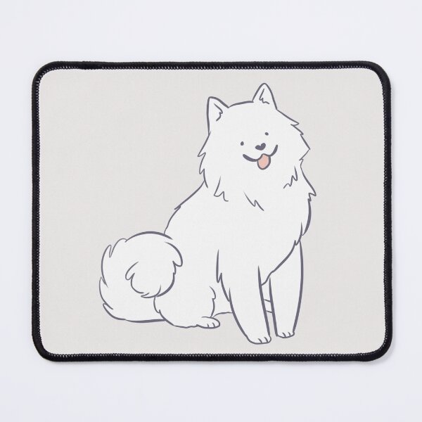 Item preview, Samoyed dog sitting cartoon illustration designed and sold by Yarafantasyart.