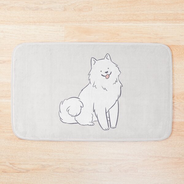 Item preview, Samoyed dog sitting cartoon illustration  designed and sold by Yarafantasyart.