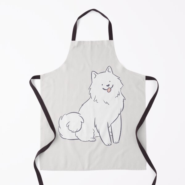 Item preview, Samoyed dog sitting cartoon illustration designed and sold by Yarafantasyart.