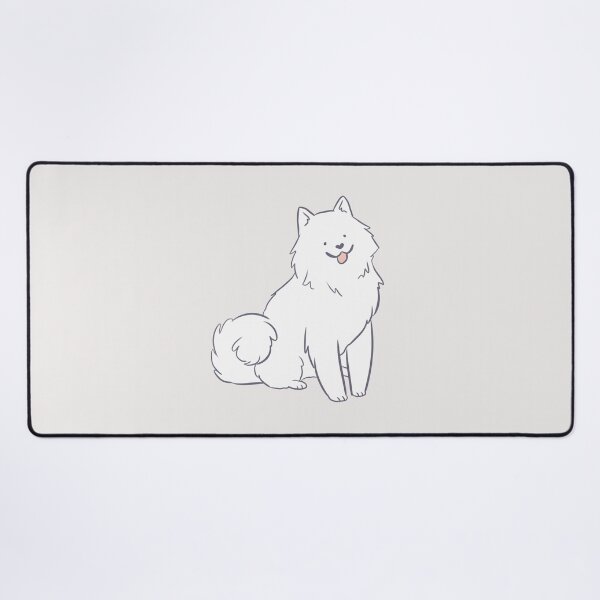 Item preview, Samoyed dog sitting cartoon illustration designed and sold by Yarafantasyart.