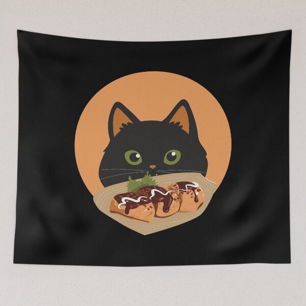Item preview, Cute Cat That Loves Takoyaki designed and sold by RepublicOfFire.