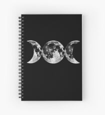 Triple Moon Goddess Symbol Spiral Notebook