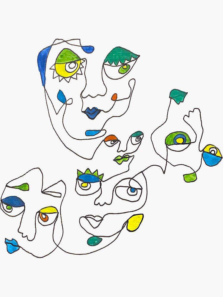 Abstract Faces Picasso' Sticker