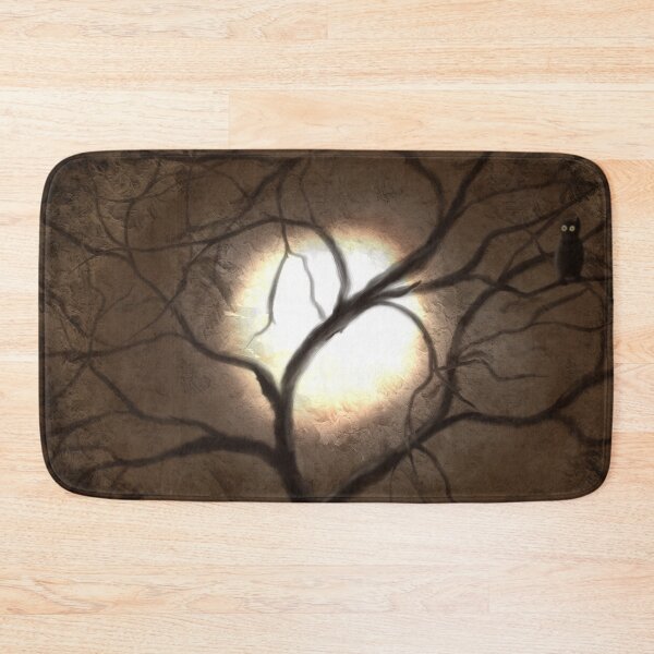 Item preview, Night owl on tree branch on a spooky night with luminous moon designed and sold by Jane Domenech.