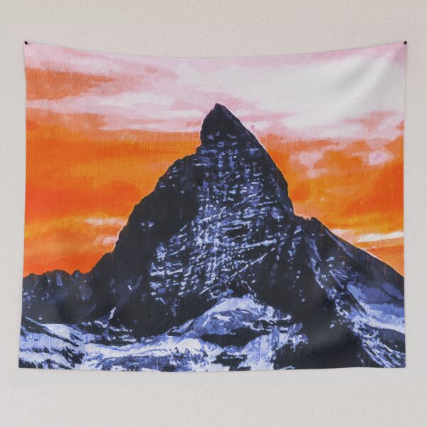 Item preview, Matterhorn Mountain Switzerland Zermatt, European Swiss Alps Mountains, Winter Matterhorn Landscape Oil Paint, Switzerland Highest Peak designed and sold by Paintcorner.