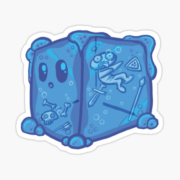 "Blue Gelatinous Cube" Sticker for Sale by ThiagoFalleiro Redbubble