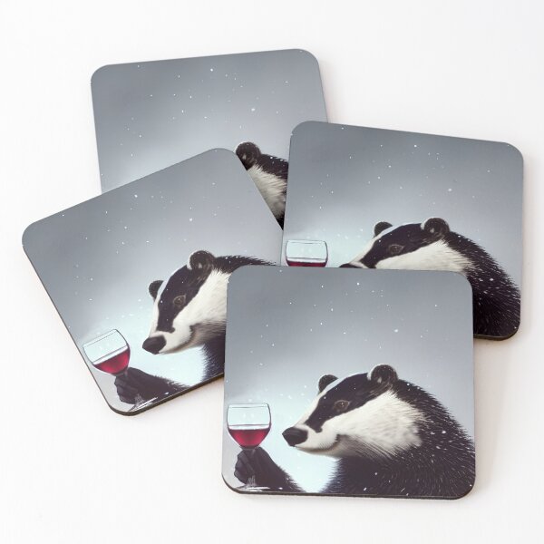 Item preview, Badger Drinking Wine to Celebrate  designed and sold by Tellingmoon.