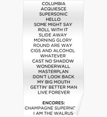 Knebworth Setlist Poster