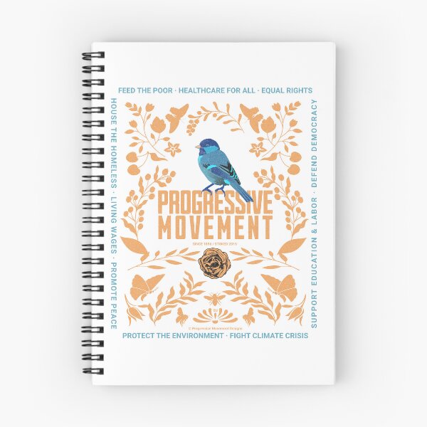 Artikelvorschau, PMD00011 Progressive Movement Designs blauer Vogel auf floralem Rosen-Botanikmotiv auf Weiß für Progressive entworfen und verkauft von ProgressiveLeft.