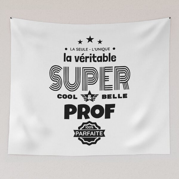 Aperçu de l'œuvre super prof 100% parfaite t-shirt humour créée et vendue par la-petite-folie.