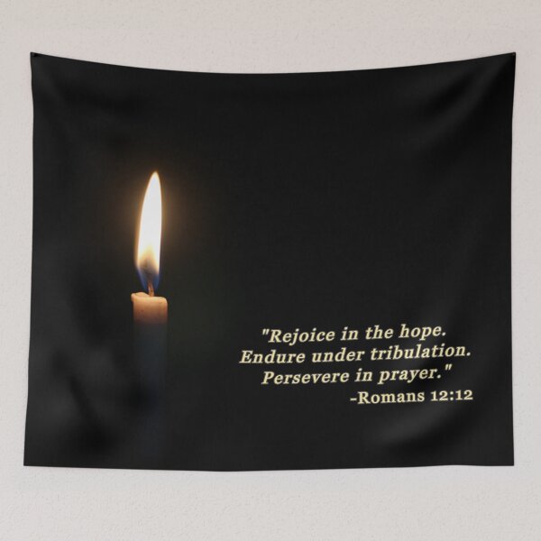 Item preview, SUBLIME #41 - Solo Candle Flame with Inspiring Bible Scripture - Romans 12:12 designed and sold by DEL-Productions.
