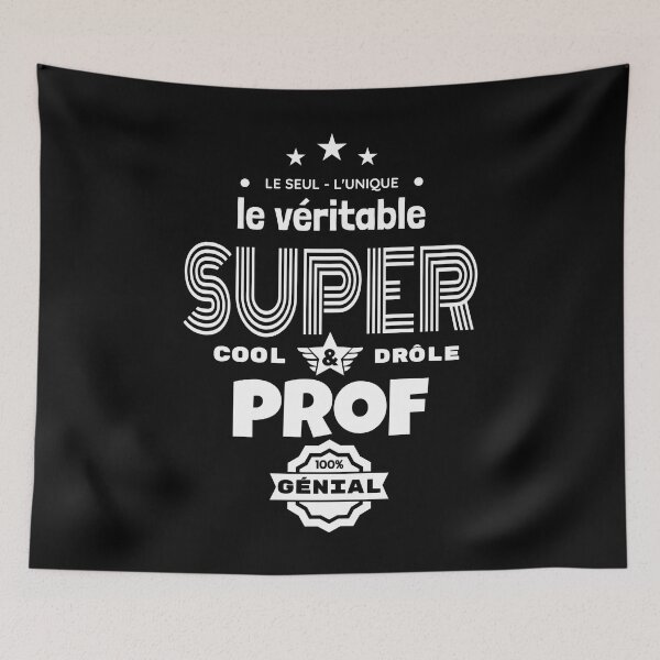 Aperçu de l'œuvre super prof 100% génial t-shirt humour créée et vendue par la-petite-folie.