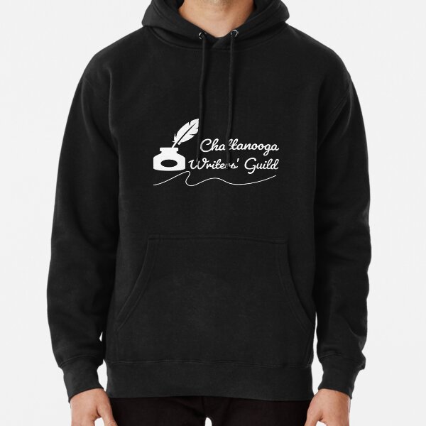 Chattanooga Writers' Guild - Quill Logo - White Text Pullover Hoodie