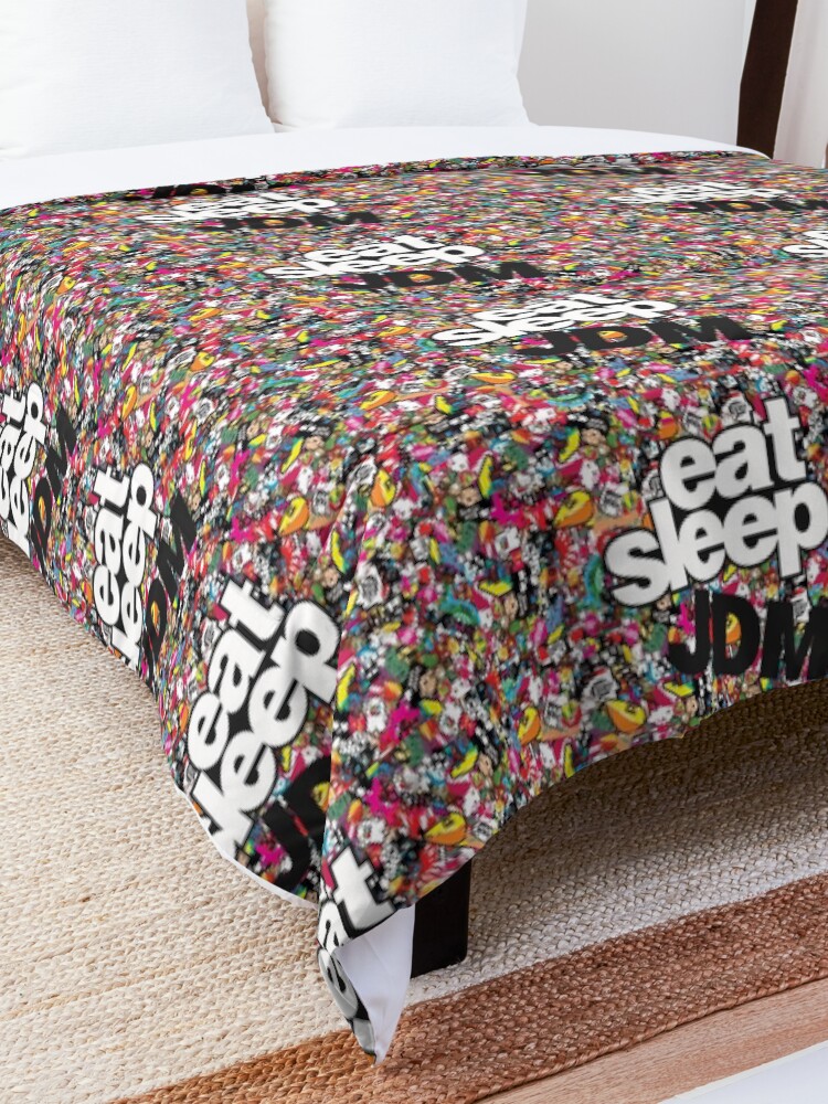 Alternate view of eat sleep jdm stickerbomb Comforter