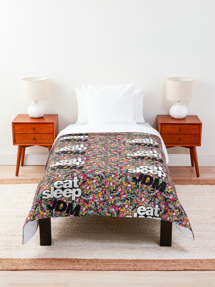 Alternate view of eat sleep jdm stickerbomb Comforter