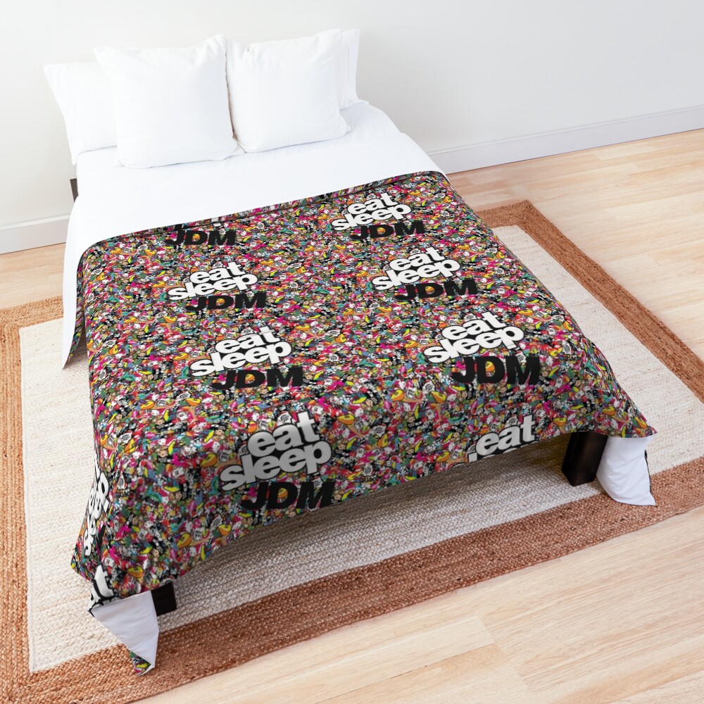 eat sleep jdm stickerbomb Comforter