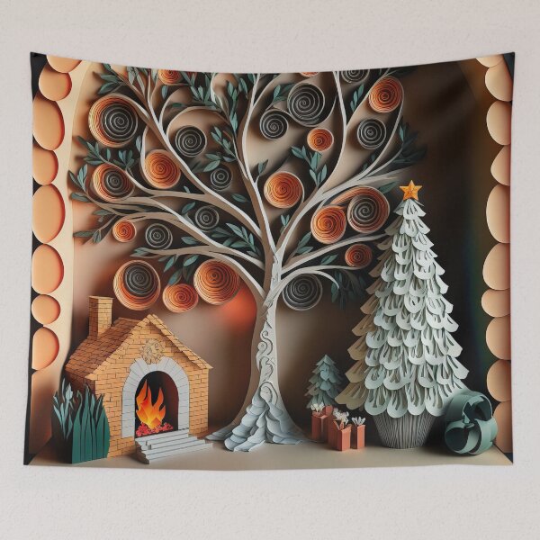 Item preview, Christmas Scene Paper Tree DESIGN 6 designed and sold by Juliascutecornr.