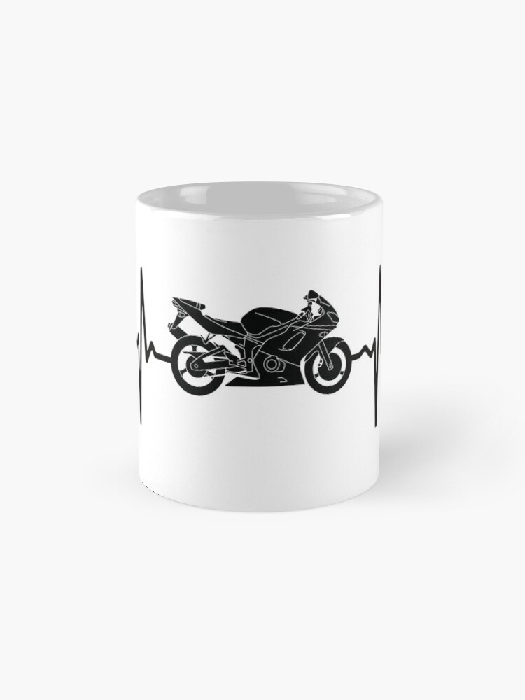 Kaffeebecher for Sale mit Motorrad Herzschlag von Bramble43