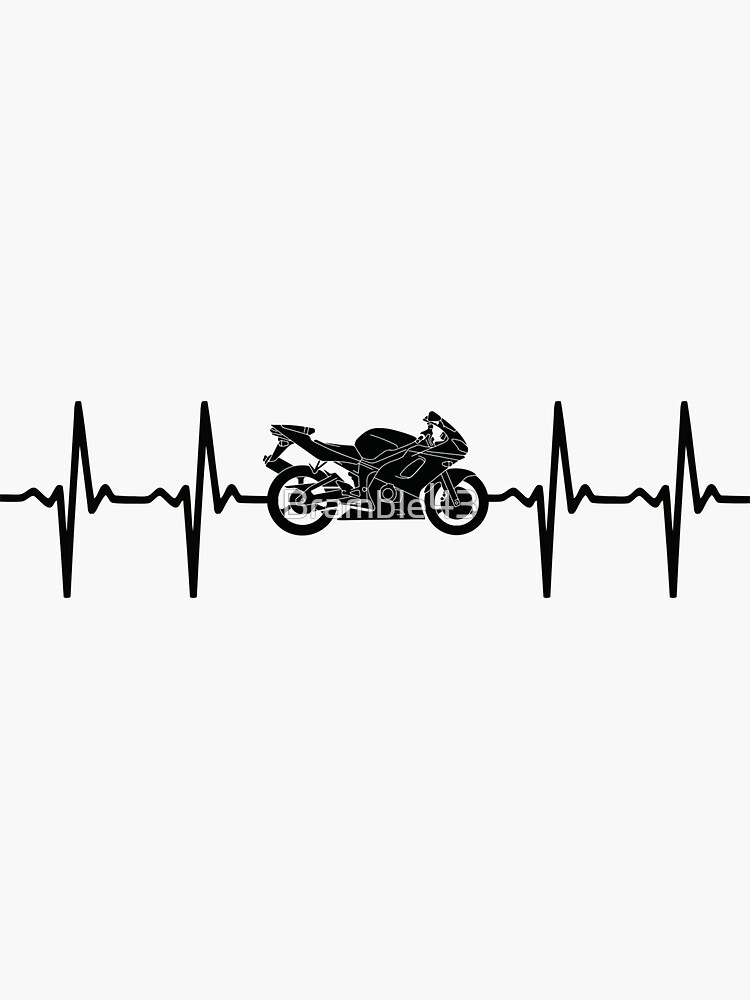 Sticker for Sale mit Motorrad Herzschlag von Bramble43