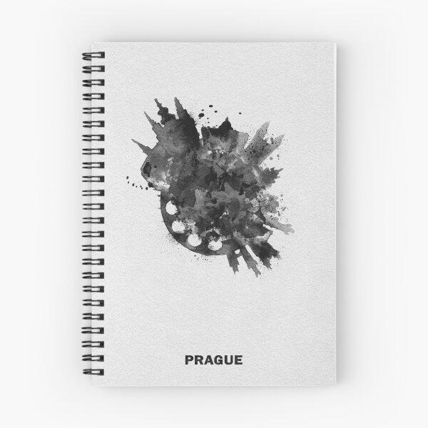 Item preview, Prague, Czech Republic Black and White Skyround Art / Circular Panoramic Skyline Painting designed and sold by A Deniz Akerman.