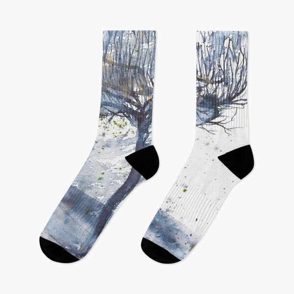 Artikelvorschau, Ruhige blaue coole abstrakte Aquarelllandschaft, Baum entworfen und verkauft von anaozzart.