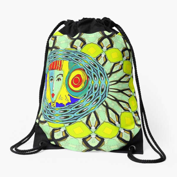 Lady in Green Drawstring Bag