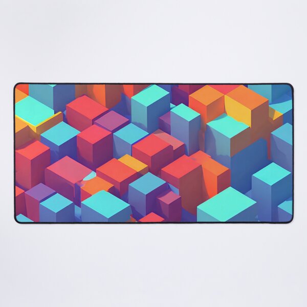 Item preview, 3d rainbow cube abstract art designed and sold by BubbleCrumbs.