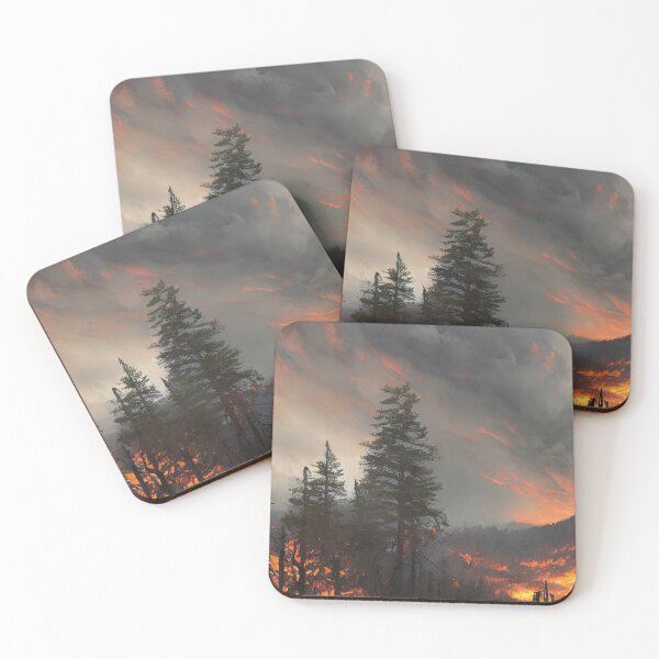 Item preview, burning mountains designed and sold by LandAiBubble.