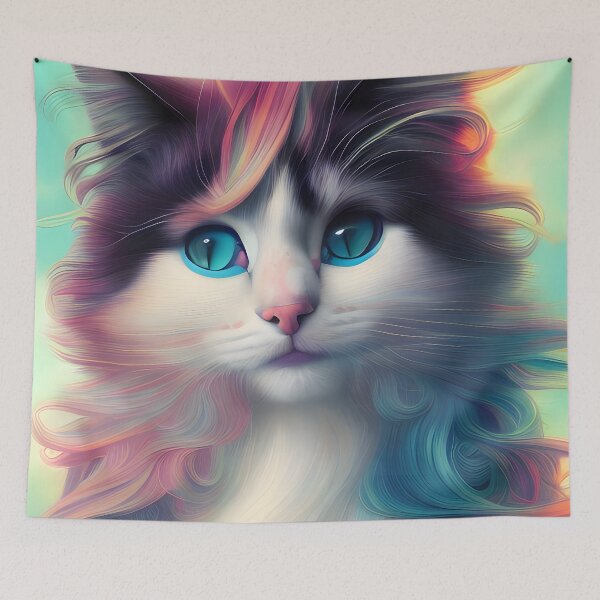 Item preview, Long Haired Cat - Modern Digital Art designed and sold by Ai-michiart.