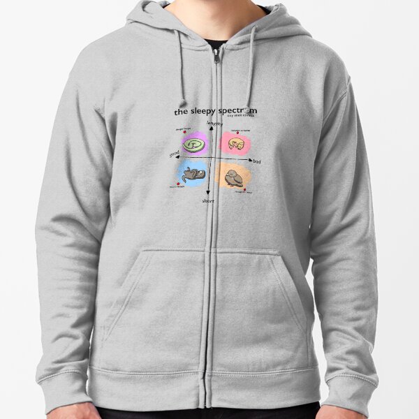 The Sleepy Spectrum - Tiny Snek Comics Zipped Hoodie