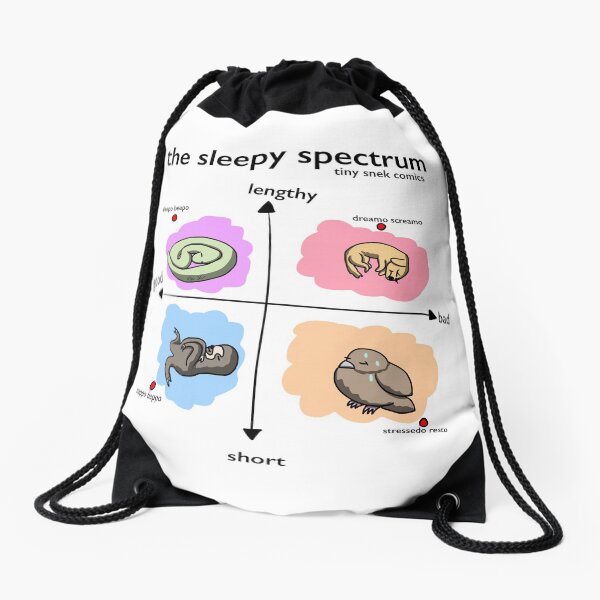 The Sleepy Spectrum - Tiny Snek Comics Drawstring Bag
