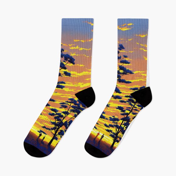 Item preview, Imagen digital de cinco árboles al atardecer designed and sold by David-Howells.