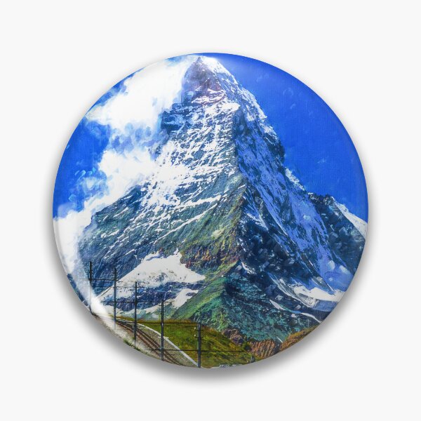 Item preview, Matterhorn Mountain Switzerland Zermatt, European Swiss Alps Mountains, Winter Matterhorn Landscape Oil Paint, Switzerland Highest Peak designed and sold by Paintcorner.