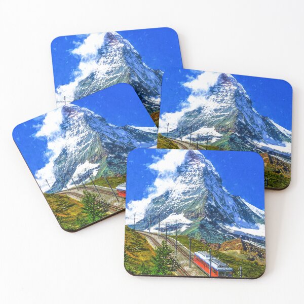 Item preview, Matterhorn Mountain Switzerland Zermatt, European Swiss Alps Mountains, Winter Matterhorn Landscape Oil Paint, Switzerland Highest Peak designed and sold by Paintcorner.