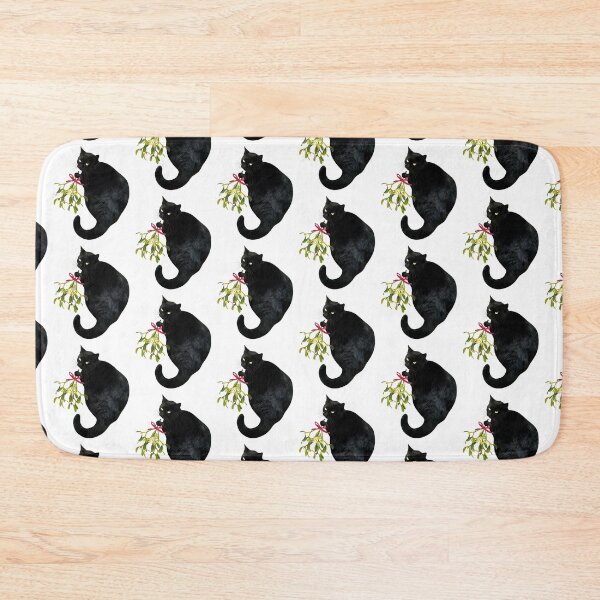 Item preview, Black Cat with Mistletoe designed and sold by catsclips.