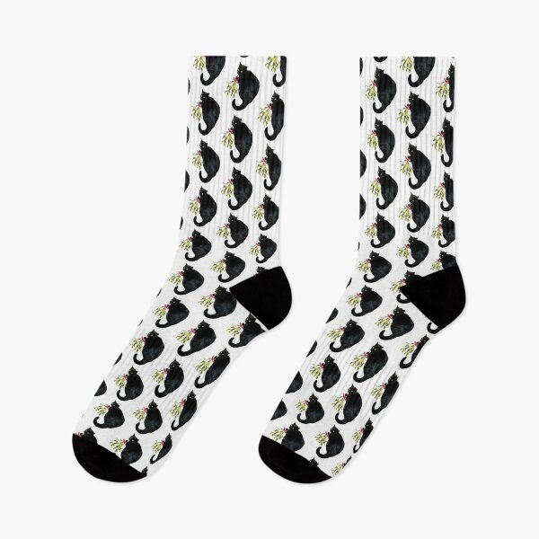 Item preview, Black Cat with Mistletoe designed and sold by catsclips.