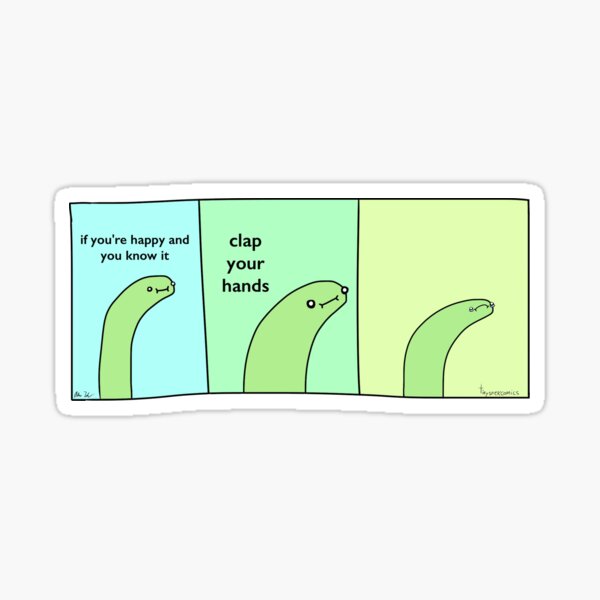 Clap Your Hands - Tiny Snek Comics Sticker