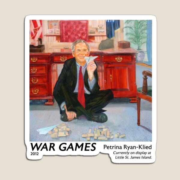 Aperçu de l'œuvre Jeux de guerre Président Bush Peinture créée et vendue par DeadSeaStickers.