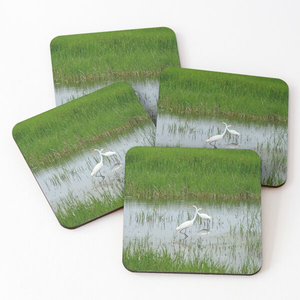 Item preview, Pair of Great Egret with Necks Crossed designed and sold by ShorelineImages.