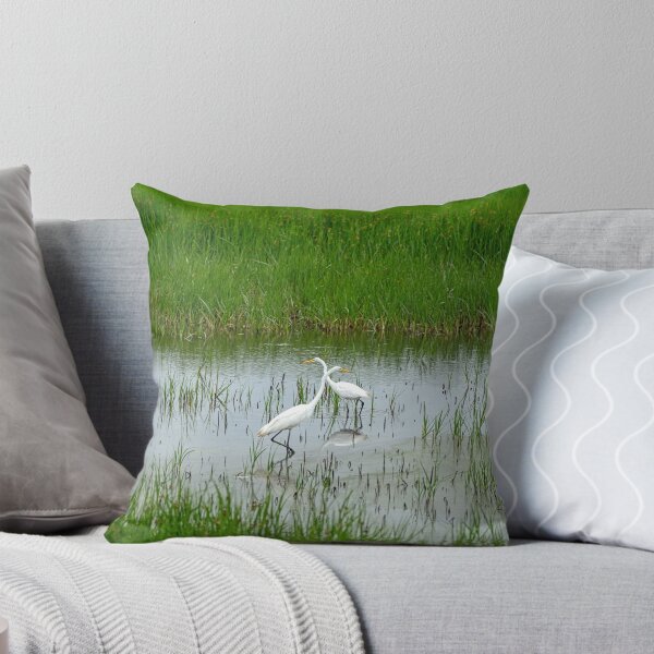 Item preview, Pair of Great Egret with Necks Crossed designed and sold by ShorelineImages.