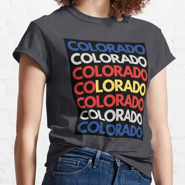 Colorado Flag-Repeated Text-I Love Colorado Classic T-Shirt
